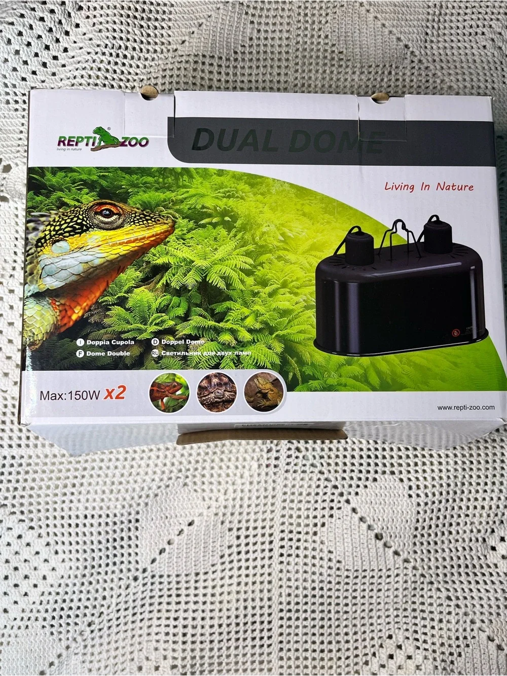 Dual Dome Reptile Heat Lamp - Black